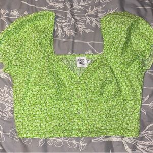 Princess Polly Yellow and Black Crop Blouse